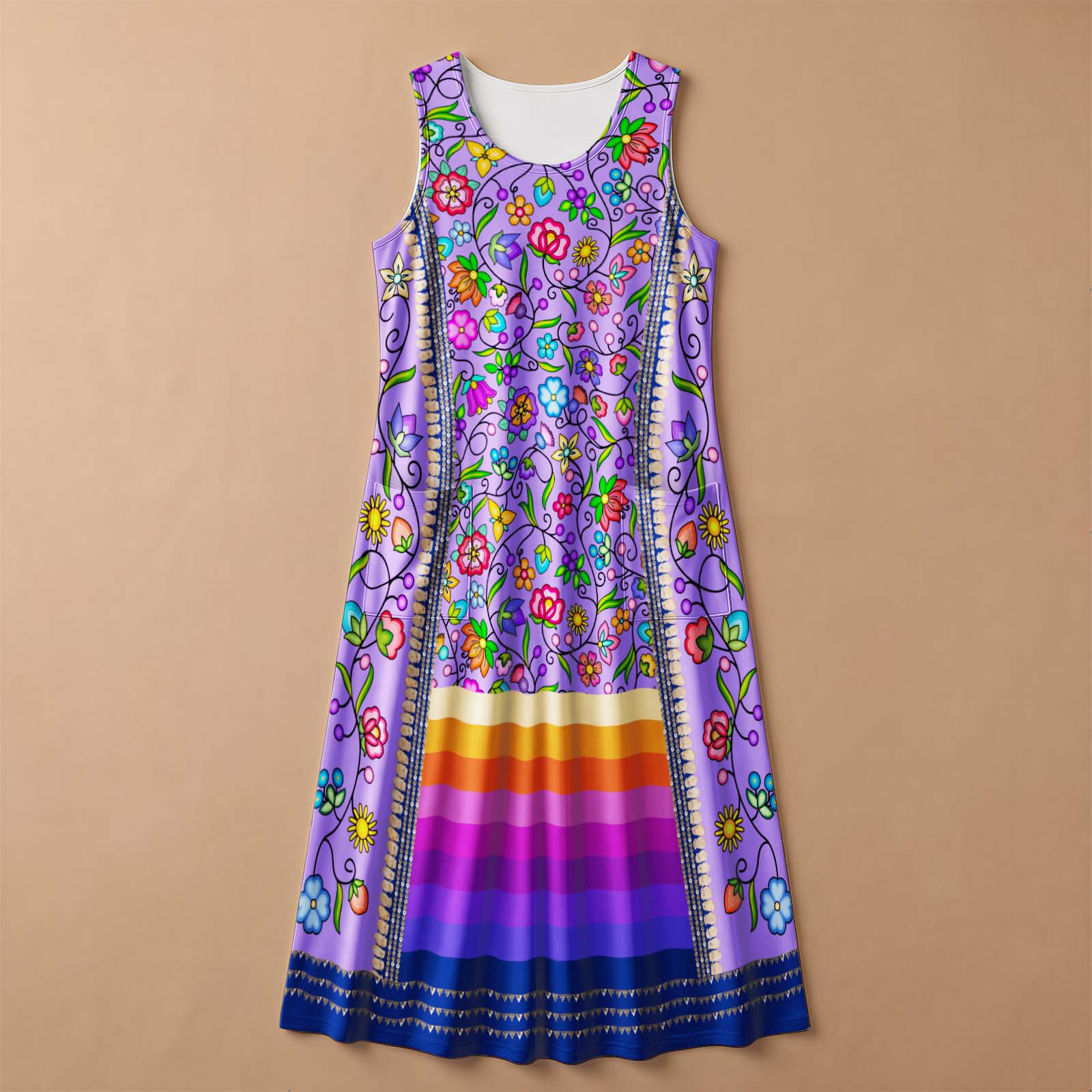 Grandmother's Legacy Purple 1 Women's Sleeveless Long Dress