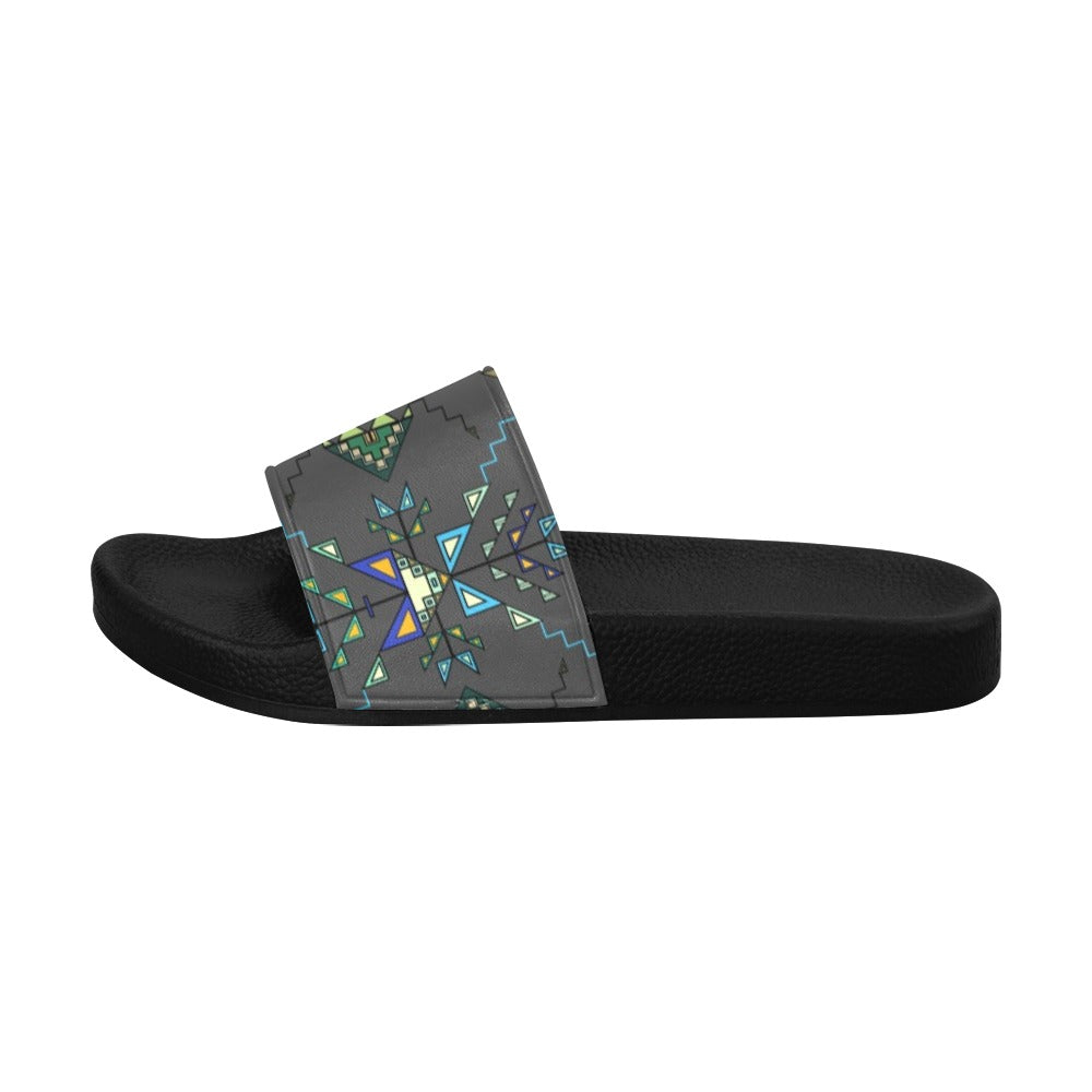 Bear Shield Dark Gray Women's Slide Sandals