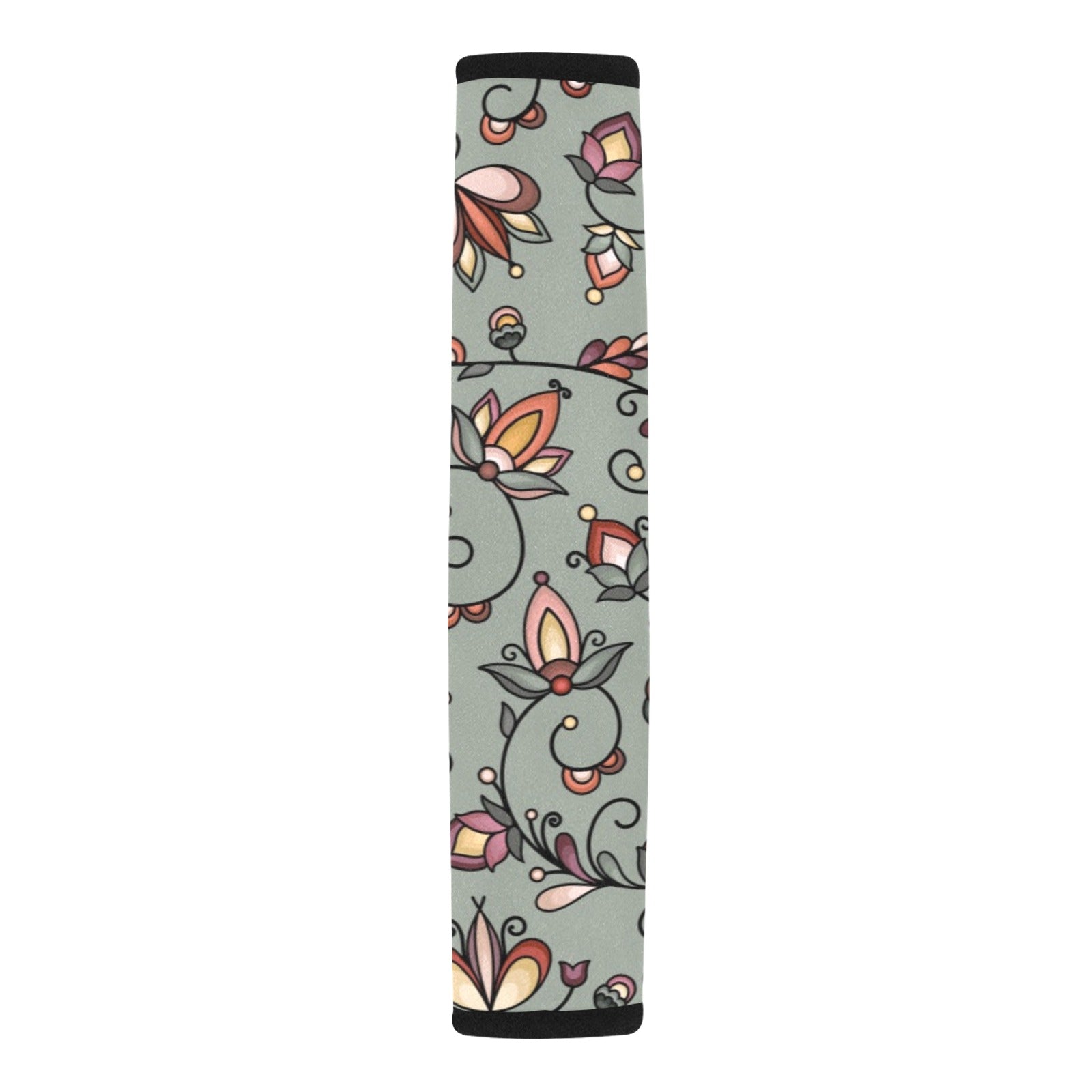 Burnt Sky Petals Green Car Seat Belt Cover 7''x12.6'' (Pack of 2)