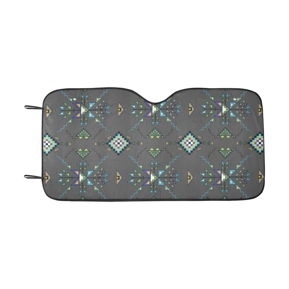 Bear Shield Gray Car Sun Shade 55"x30"