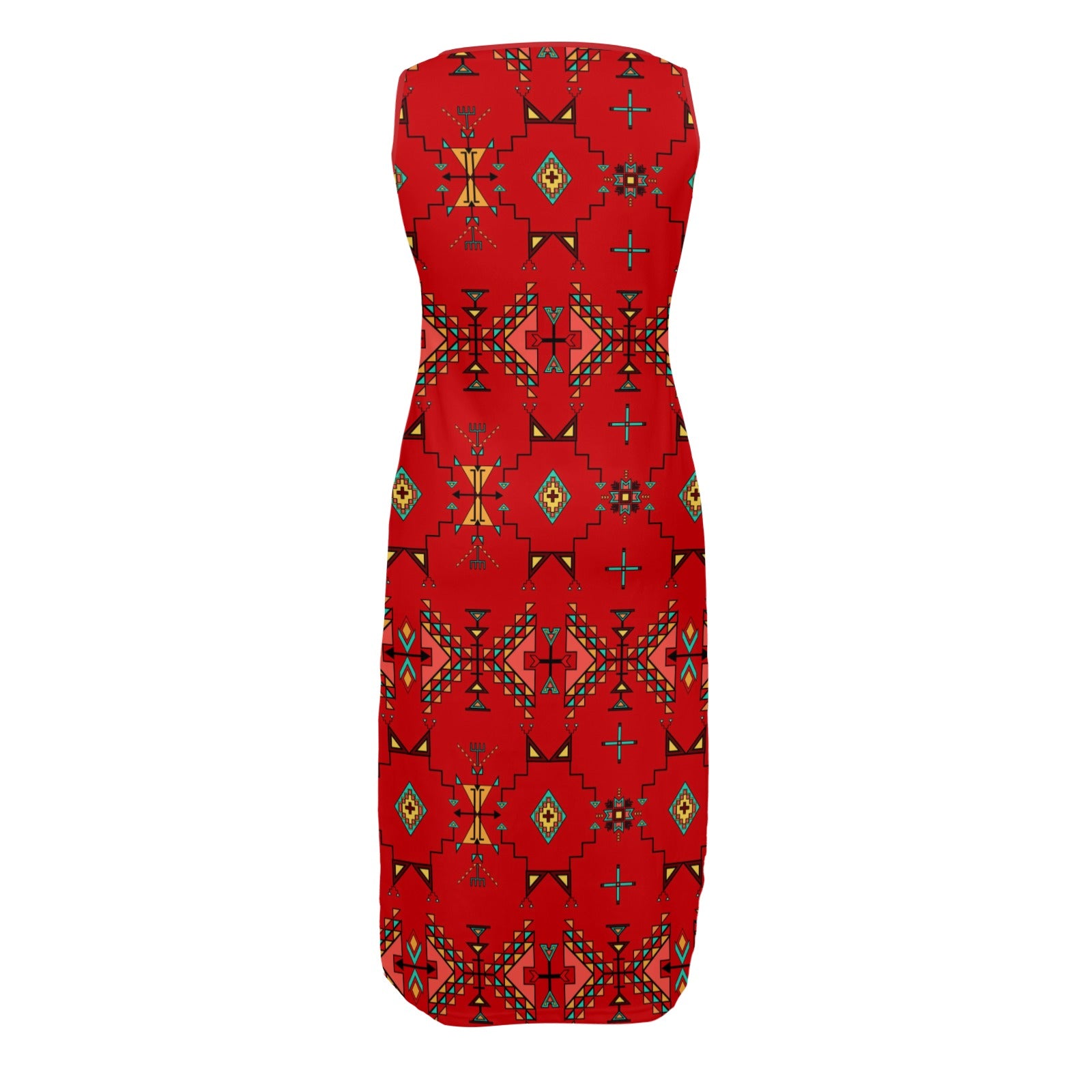 Thunder Flight Red Phaedra Sleeveless Open Fork Long Dress