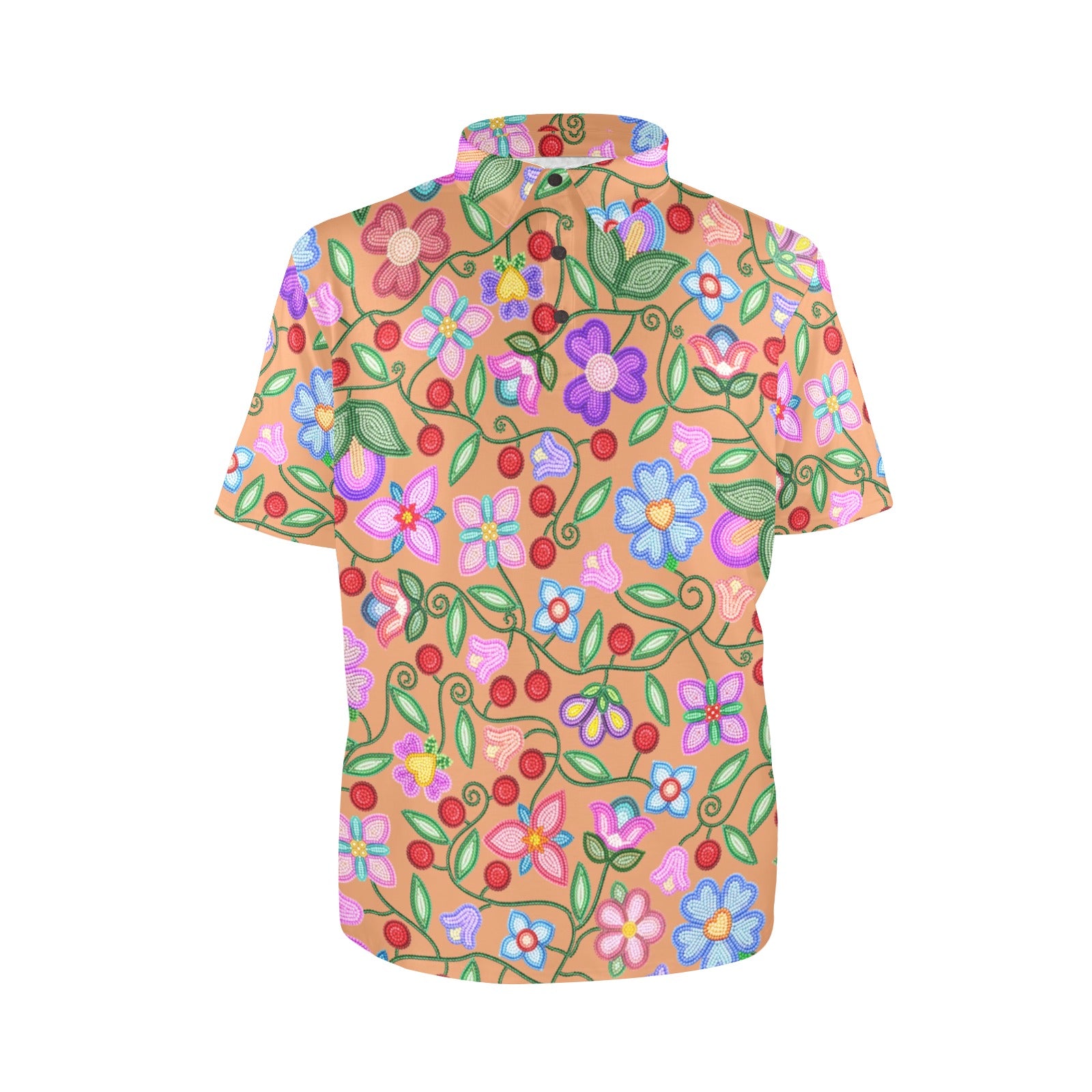 Petal Harmony Terracotta Polo Shirt