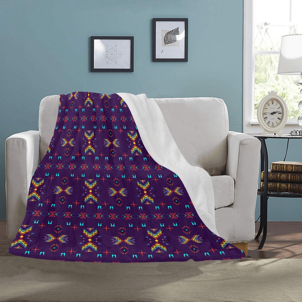 Rainy Chief Rainbow Dark Purple Ultra-Soft Micro Fleece Blanket 50"x60"