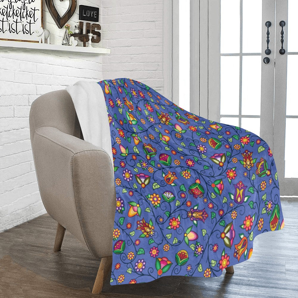 Heartbeat Petals Blue Ultra-Soft Micro Fleece Blanket 50"x60"