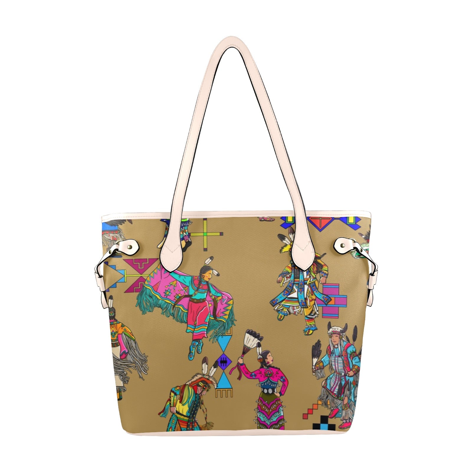 Grand Entry Dancers Earth Clover Canvas Tote Bag