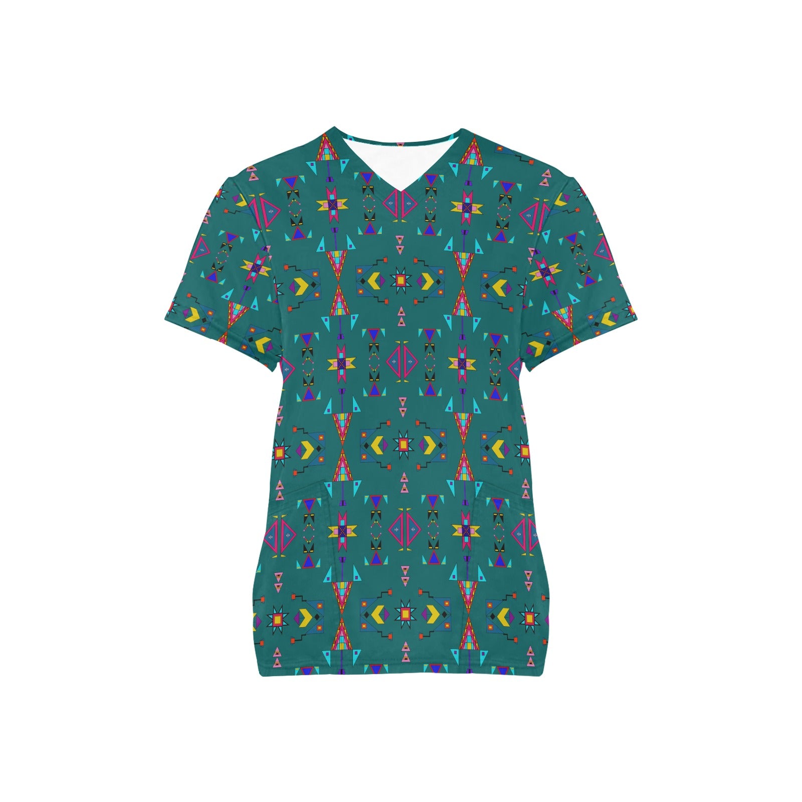 Enemy Territory Teal Scrub Top