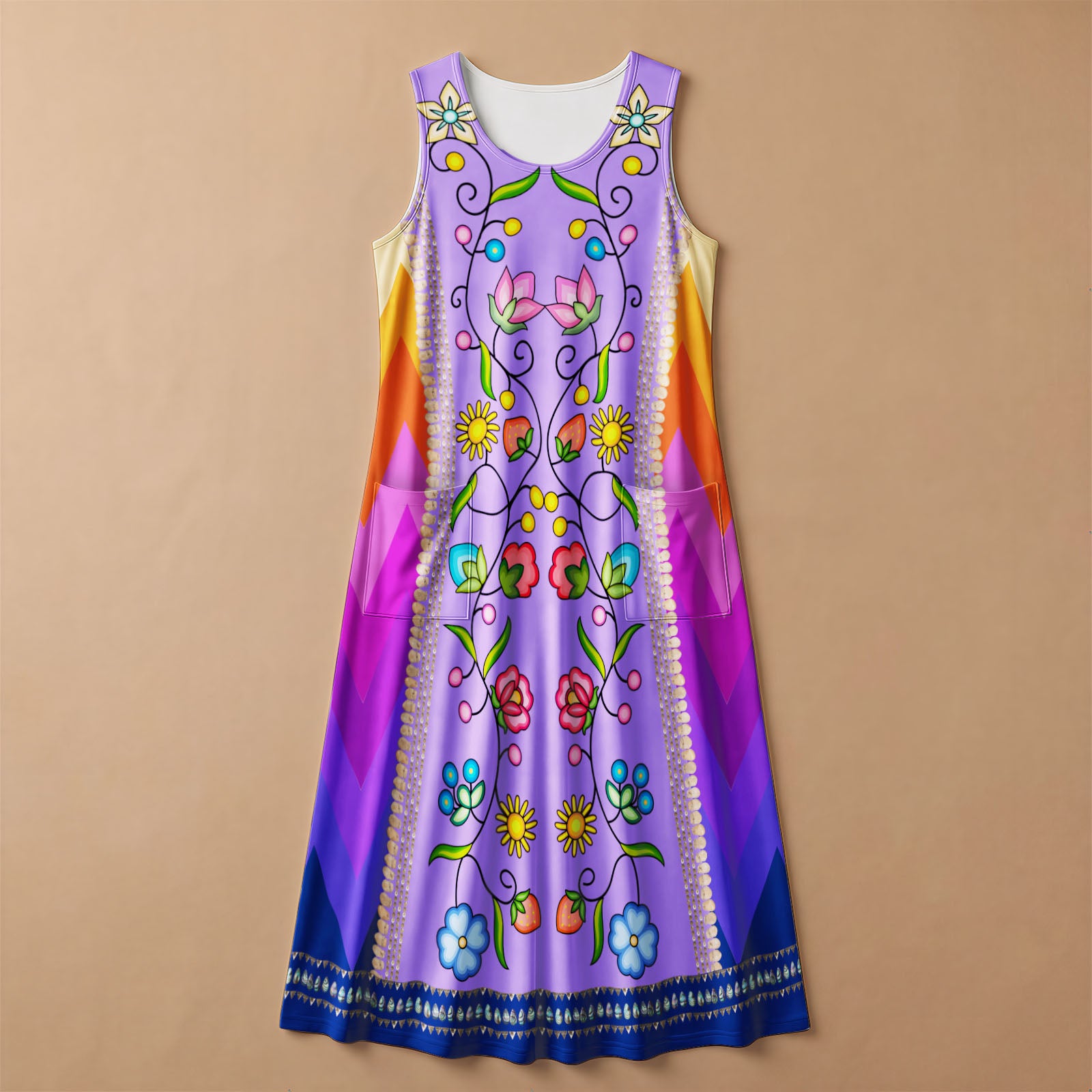 Grandmother's Legacy Purple 2 Women's Sleeveless Long Dress