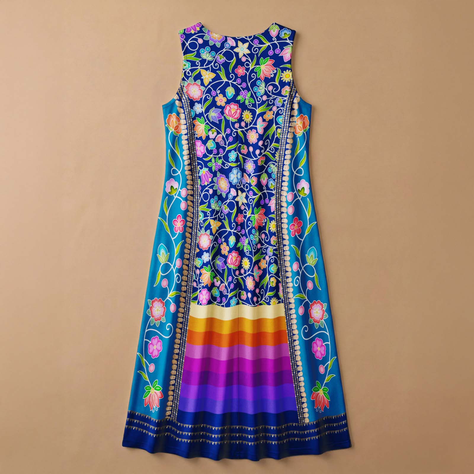 Grandmother's Legacy Dark Blue 1 Women's Sleeveless Long Dress