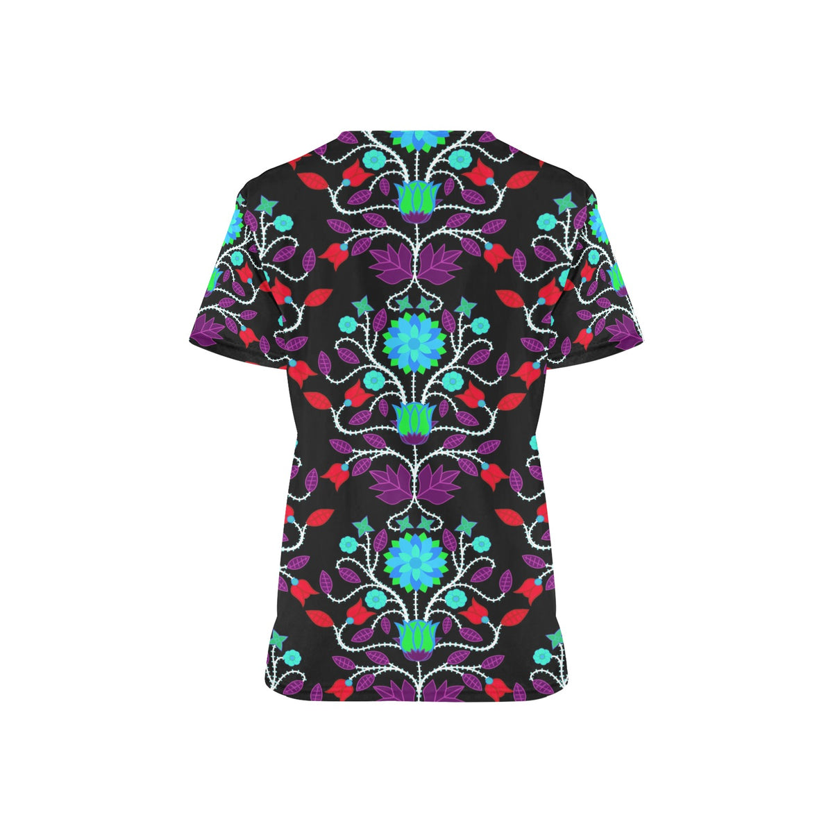 Floral Beadwork Four Clans Winter Scrub Top