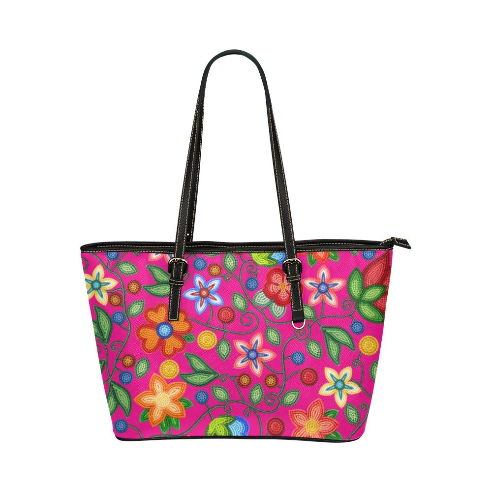 Morning Harmony Pink Leather Tote Bag/Large