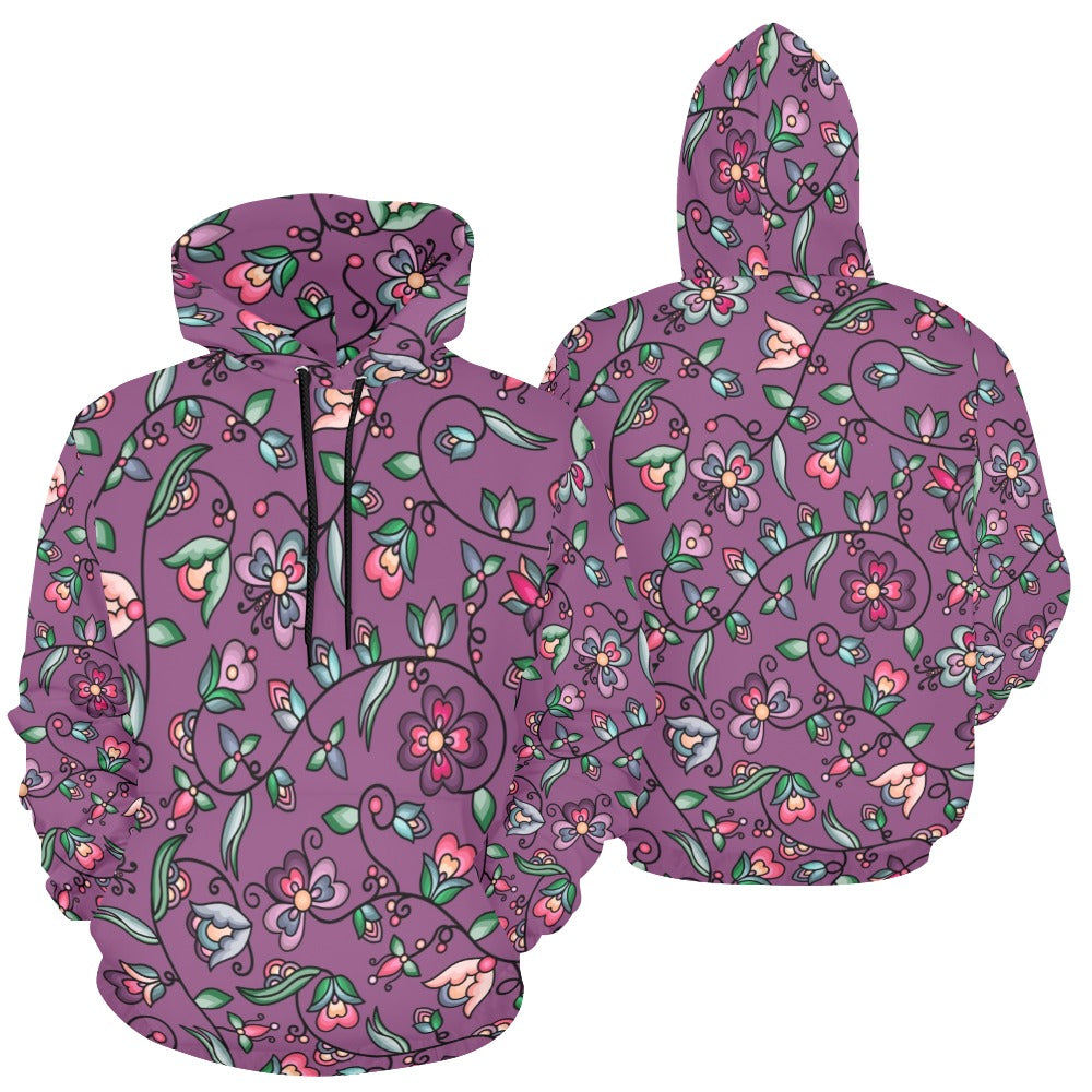 Amber Evening Garland Purple Hoodie for Women (USA Size)
