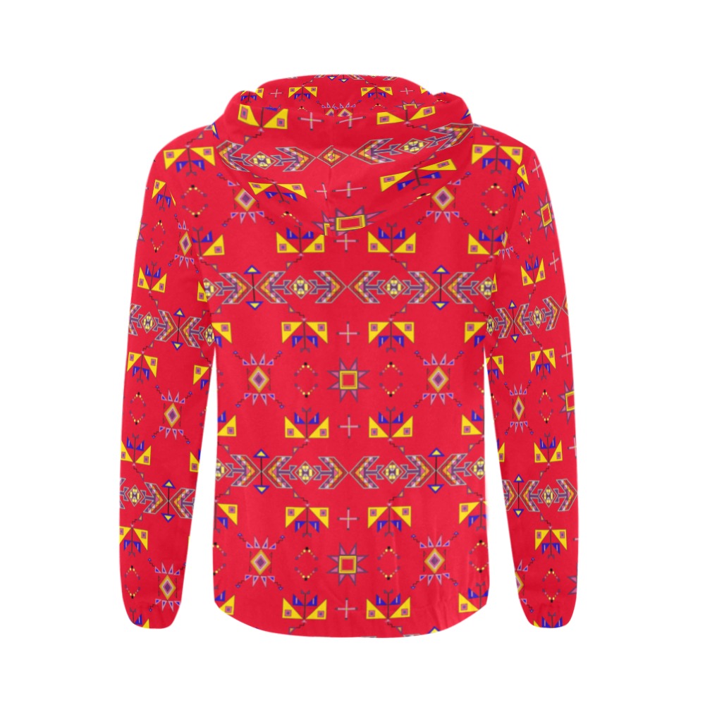 Scattered Generations Red Men's Zipper Hoodie