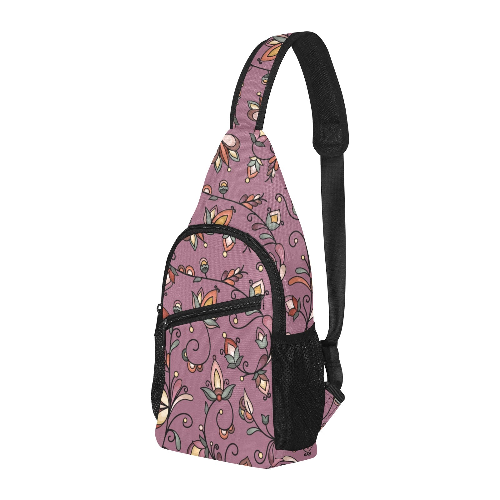 Burnt Sky Petals Magenta Chest Bag