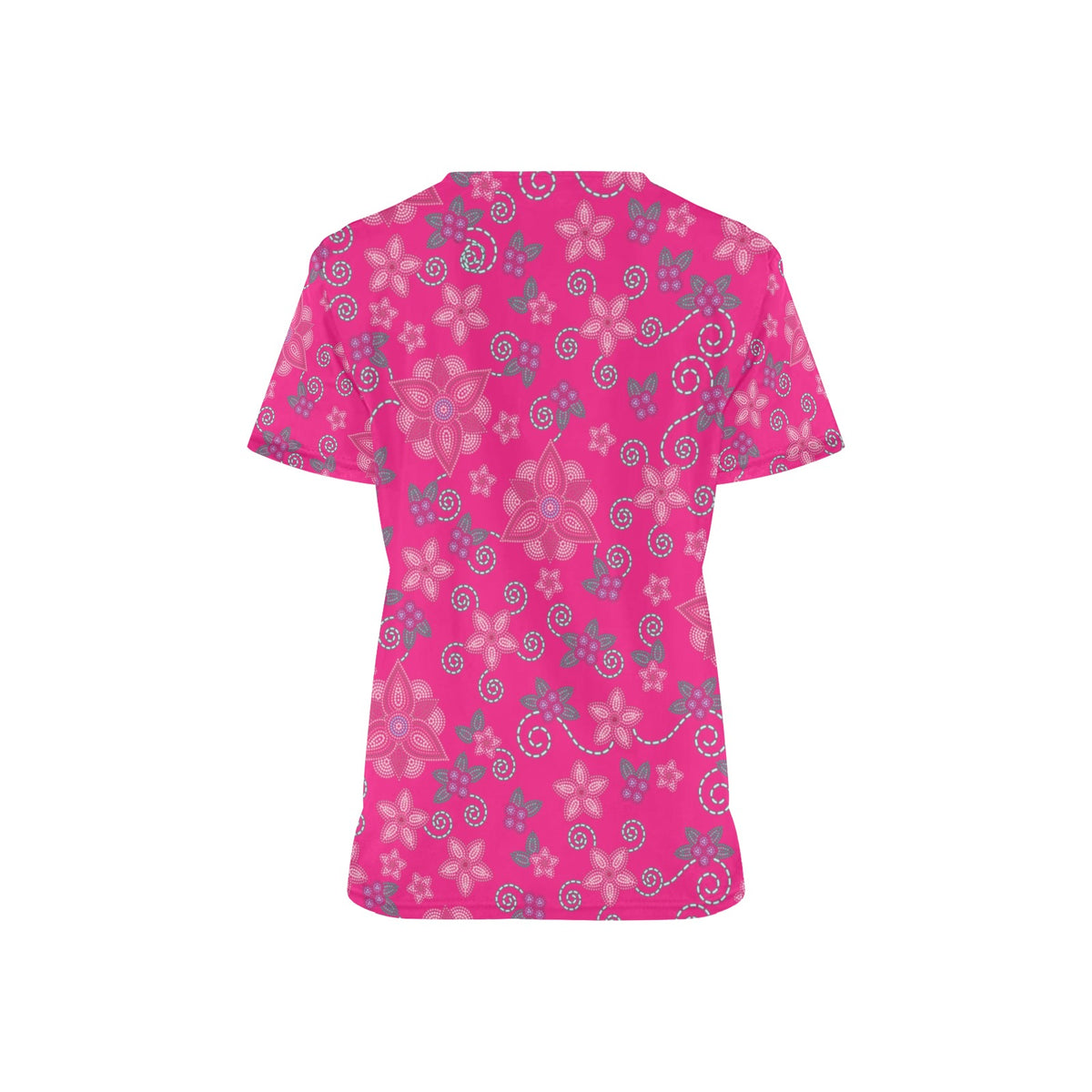 Berry Picking Pink Scrub Top