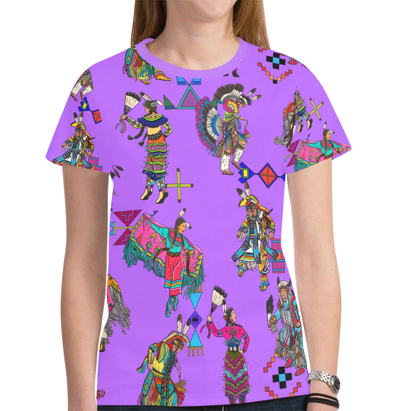 Grand Entry Dancers Purple T-shirt for Women