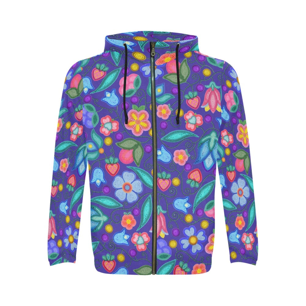 Sweet Offering Indigo Men's Zipper Hoodie