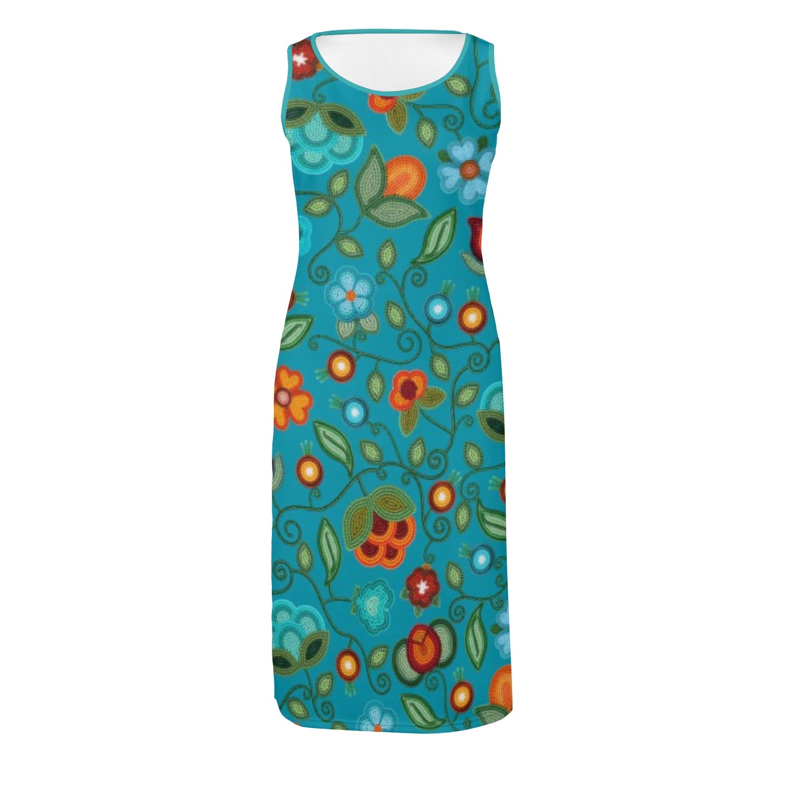 Prairie Fire Petals Ocean Phaedra Sleeveless Open Fork Long Dress