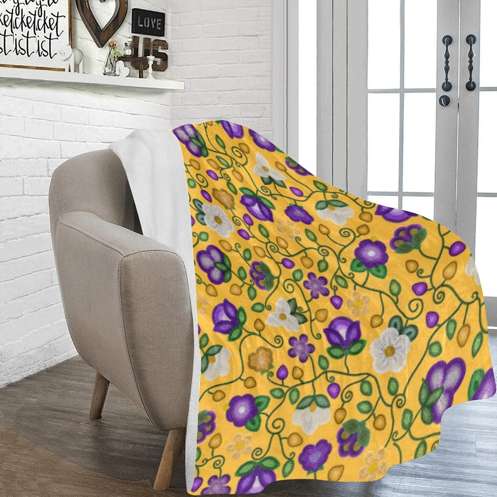 Midnight Moss Bloom Yellow Ultra-Soft Micro Fleece Blanket 60"x80"