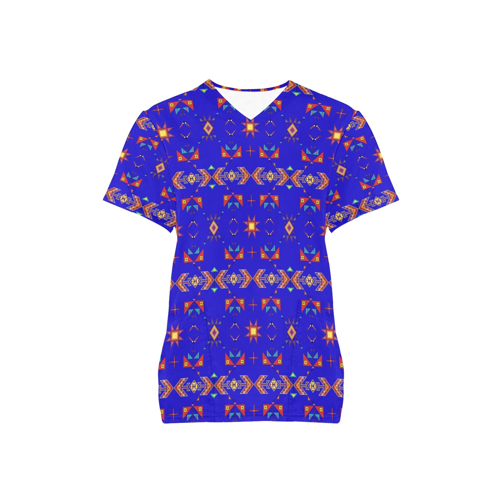 Scattered Generations Royal All Over Print Scrub Top