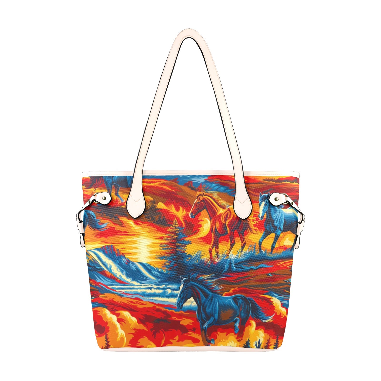 Wilds Horses 2 Clover Canvas Tote Bag