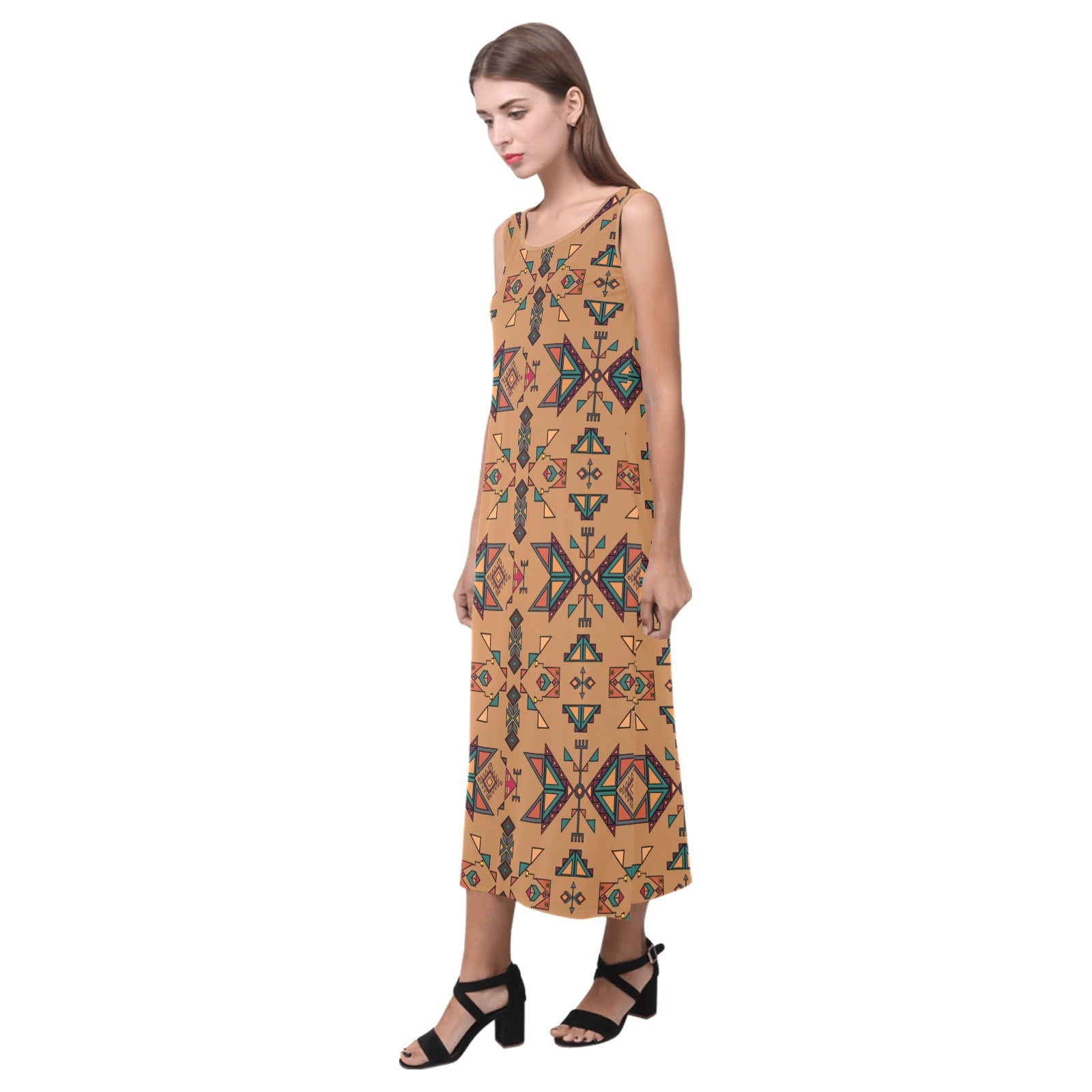 Arrow Dawn Brown Phaedra Sleeveless Open Fork Long Dress