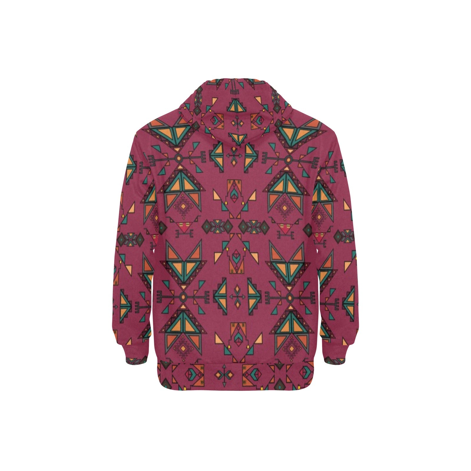 Arrow dawn Maroon Men's Long Sleeve Fleece Hoodie