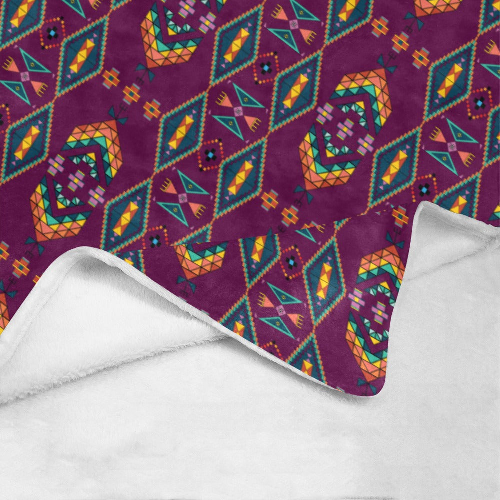 Travois Tipi Berry Ultra-Soft Micro Fleece Blanket 40"x50"