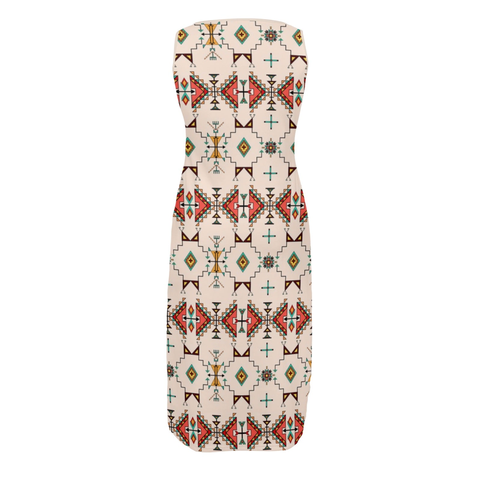 Thunder Flight Cream Phaedra Sleeveless Open Fork Long Dress