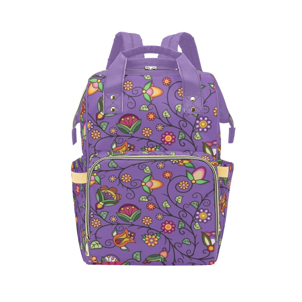 Heartbeat Petals Purple Multi-Function Diaper Backpack/Diaper Bag