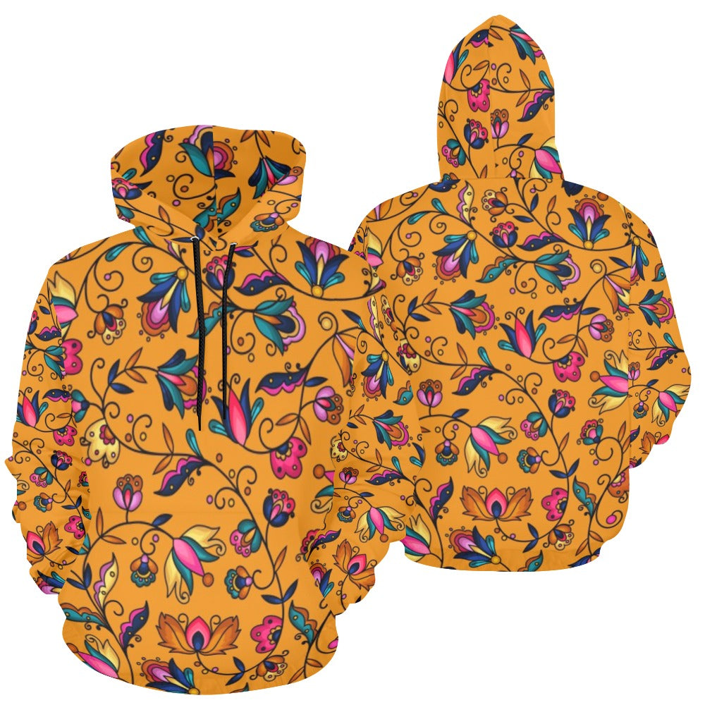 Copper Prairie Petals Orange Hoodie for Women (USA Size)