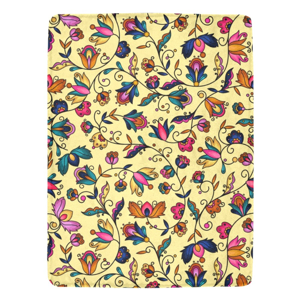 Copper Prairie Petals Yellow Ultra-Soft Micro Fleece Blanket 60"x80"