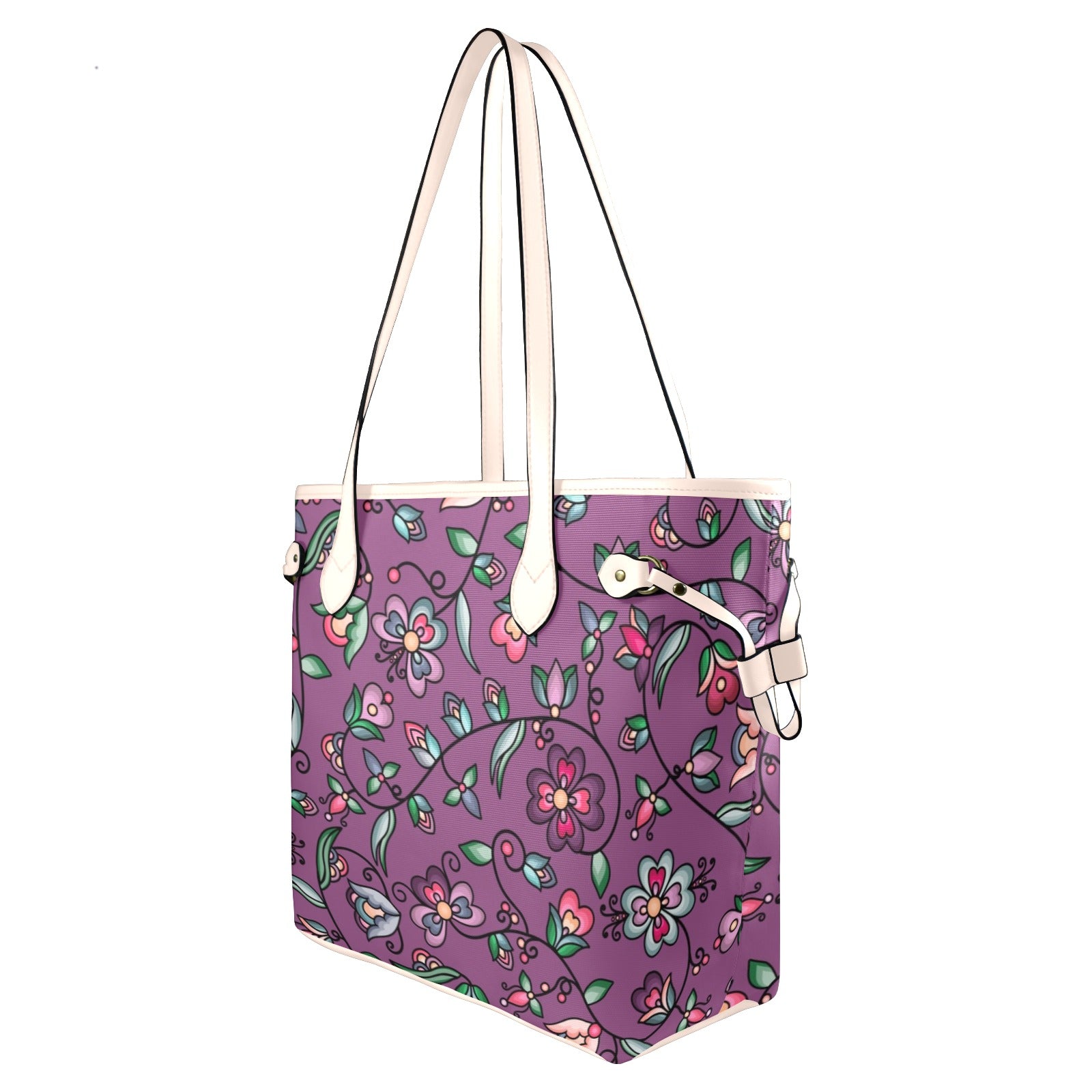 Amber Evening Garland Purple Clover Canvas Tote Bag