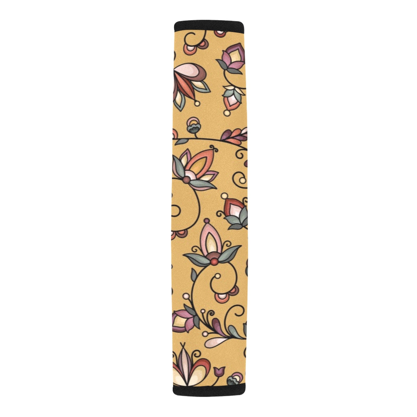 Burnt Sky Petals Gold Car Seat Belt Cover 7''x12.6'' (Pack of 2)