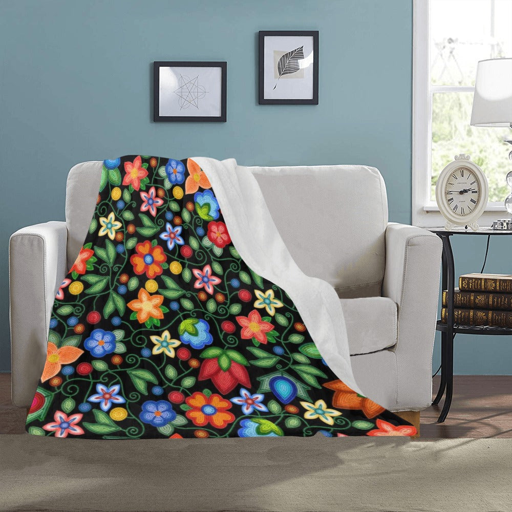 Morning Harmony Black Ultra-Soft Micro Fleece Blanket 40"x50"