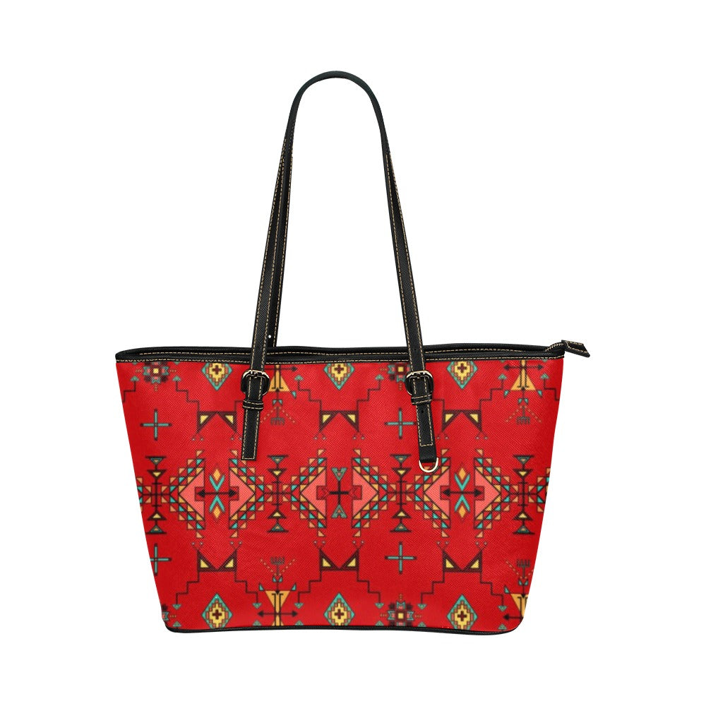 Thunder Flight  Red Leather Tote Bag/Large