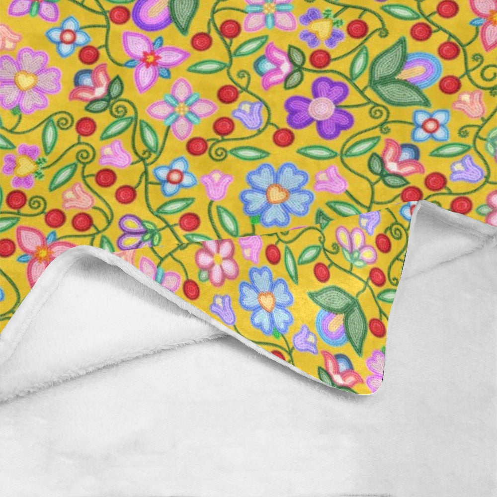 Petal Harmony Ochre Ultra-Soft Micro Fleece Blanket 50"x60"