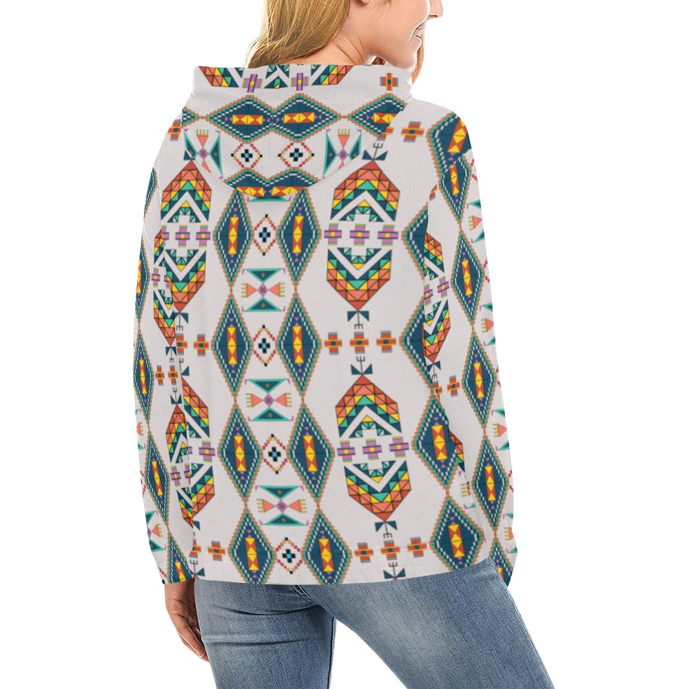 Travois Tipi Grey Hoodie for Women (USA Size)