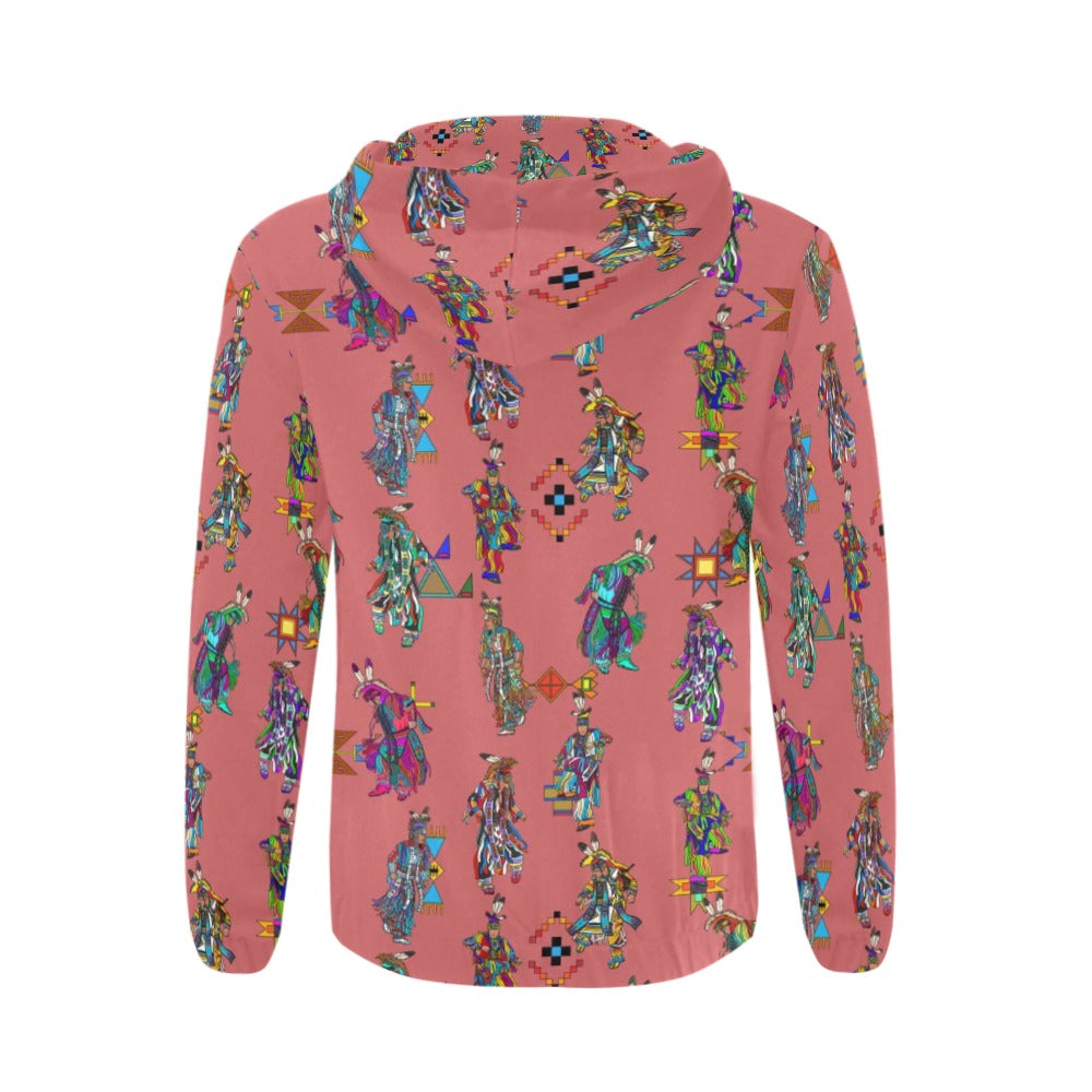 Men's Grass Dancers Terra Cotta Men's Zipper Hoodie