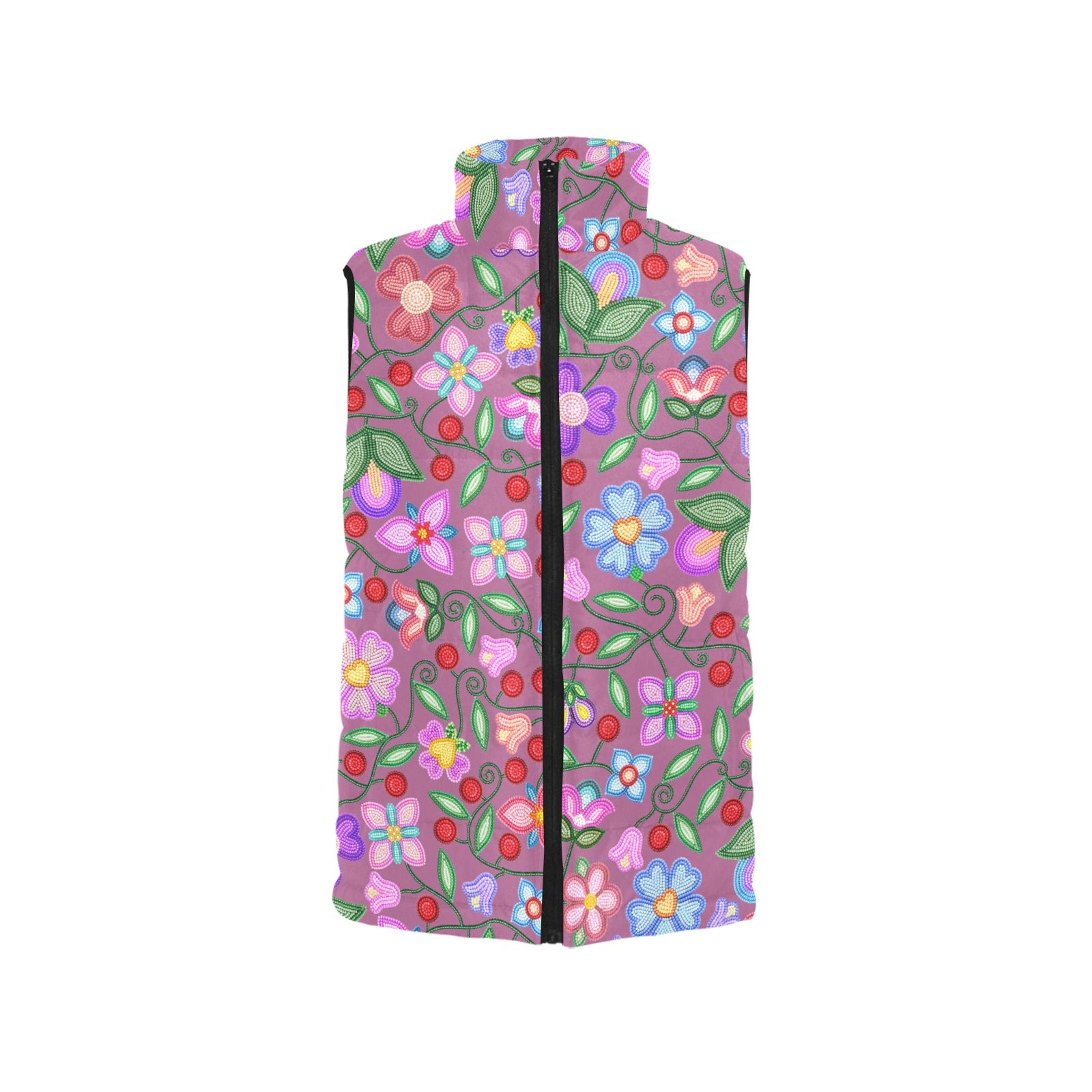 Petal Harmony Dusty Rose Women's Padded Vest Jacket