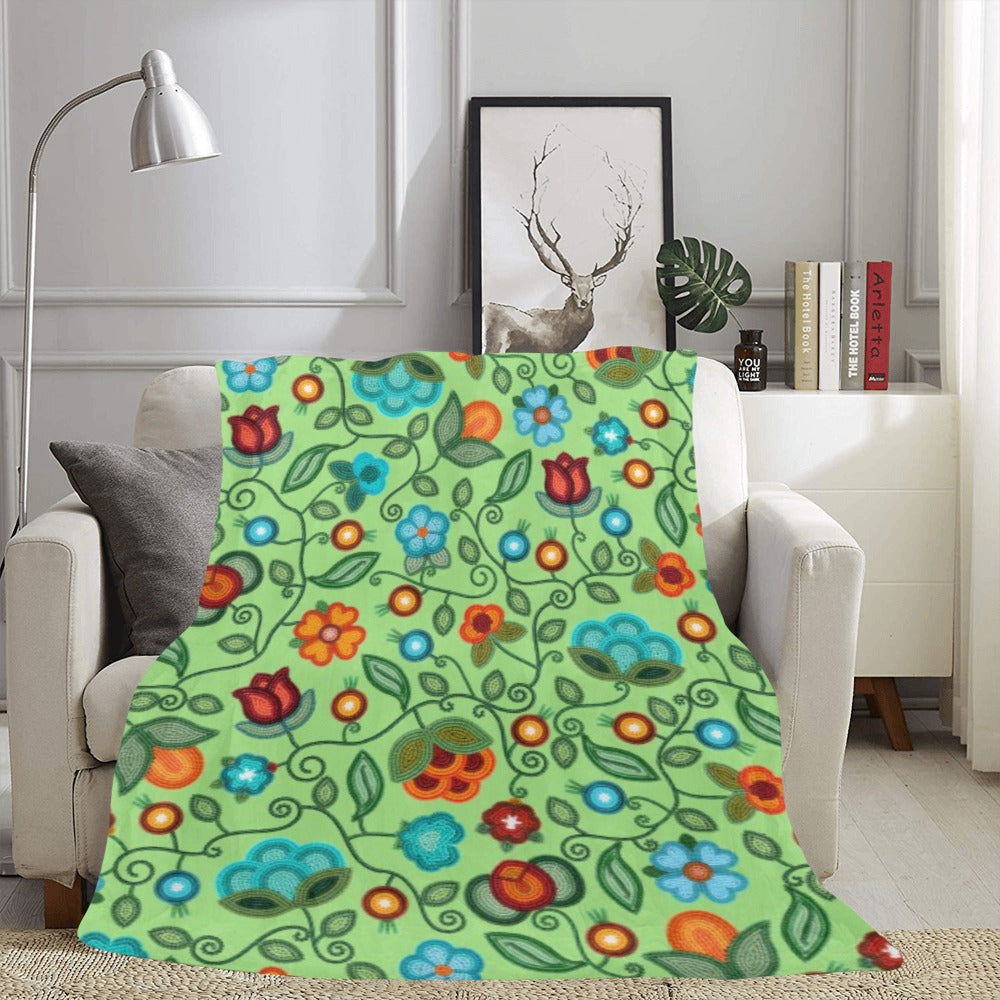 Prairie Fire Petals Sage Ultra-Soft Micro Fleece Blanket 60"x80"