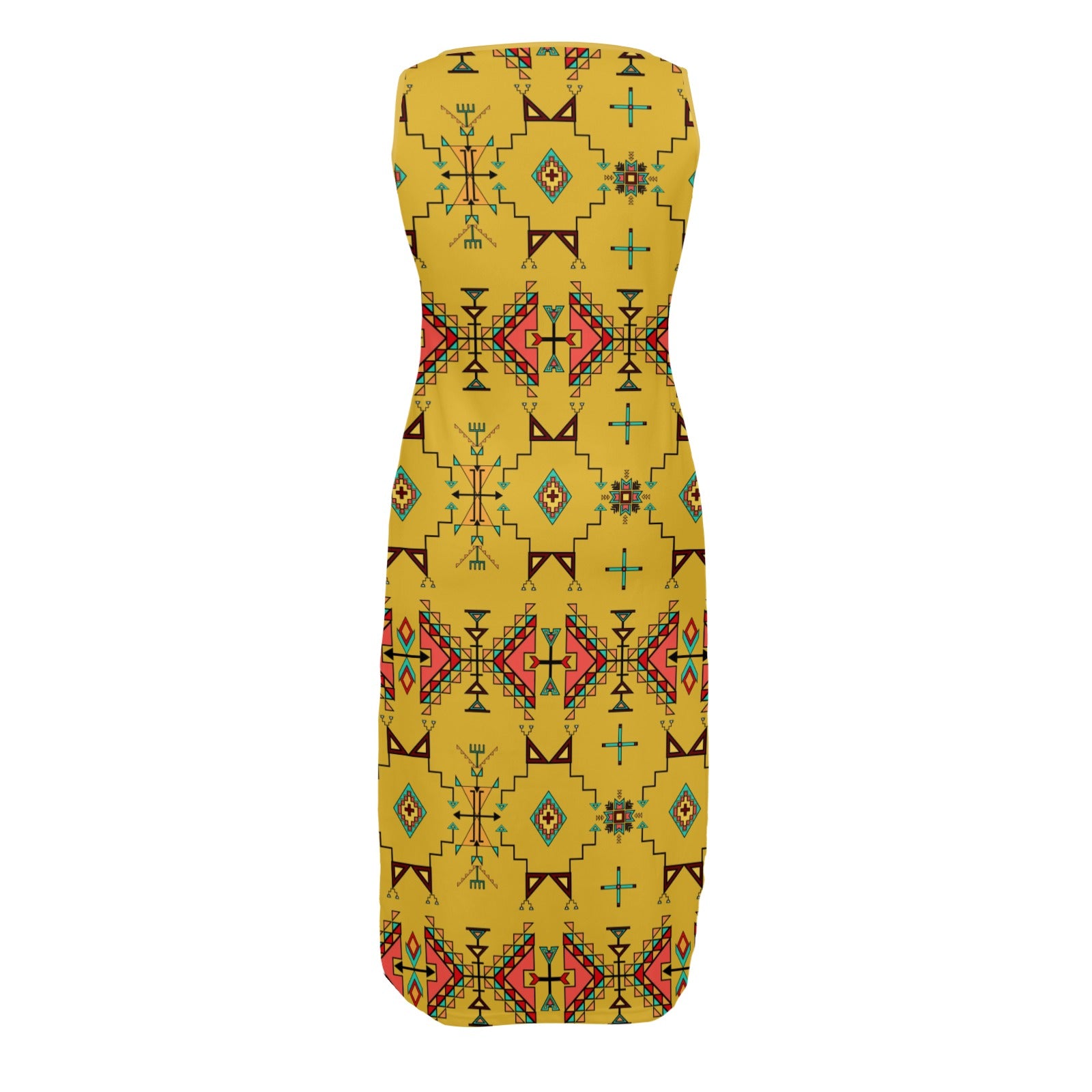 Thunder Flight Yellow Phaedra Sleeveless Open Fork Long Dress