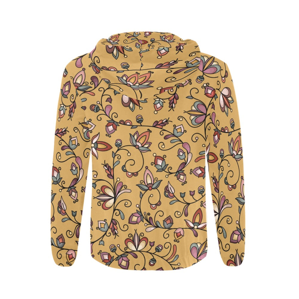 Burnt Sky Petals Gold Men's Zipper Hoodie