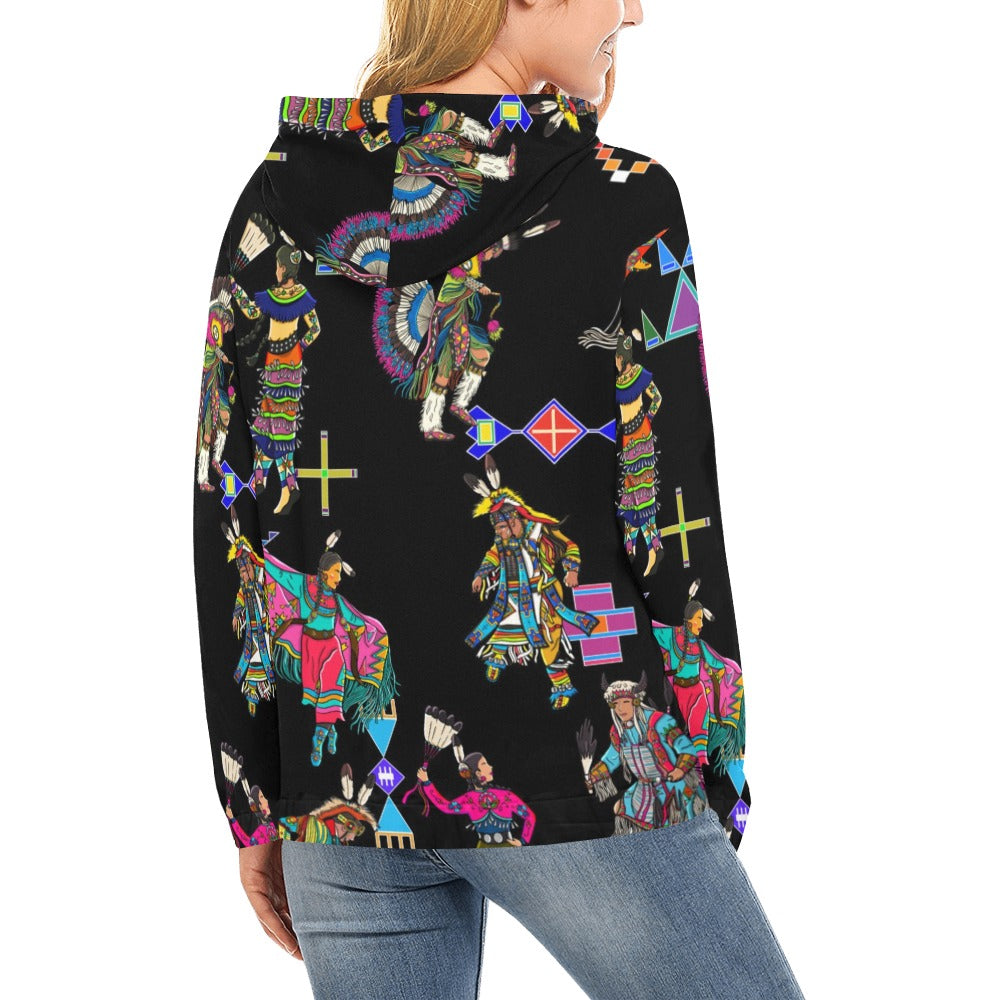 Grand Entry Dancers Black Hoodie for Women (USA Size)