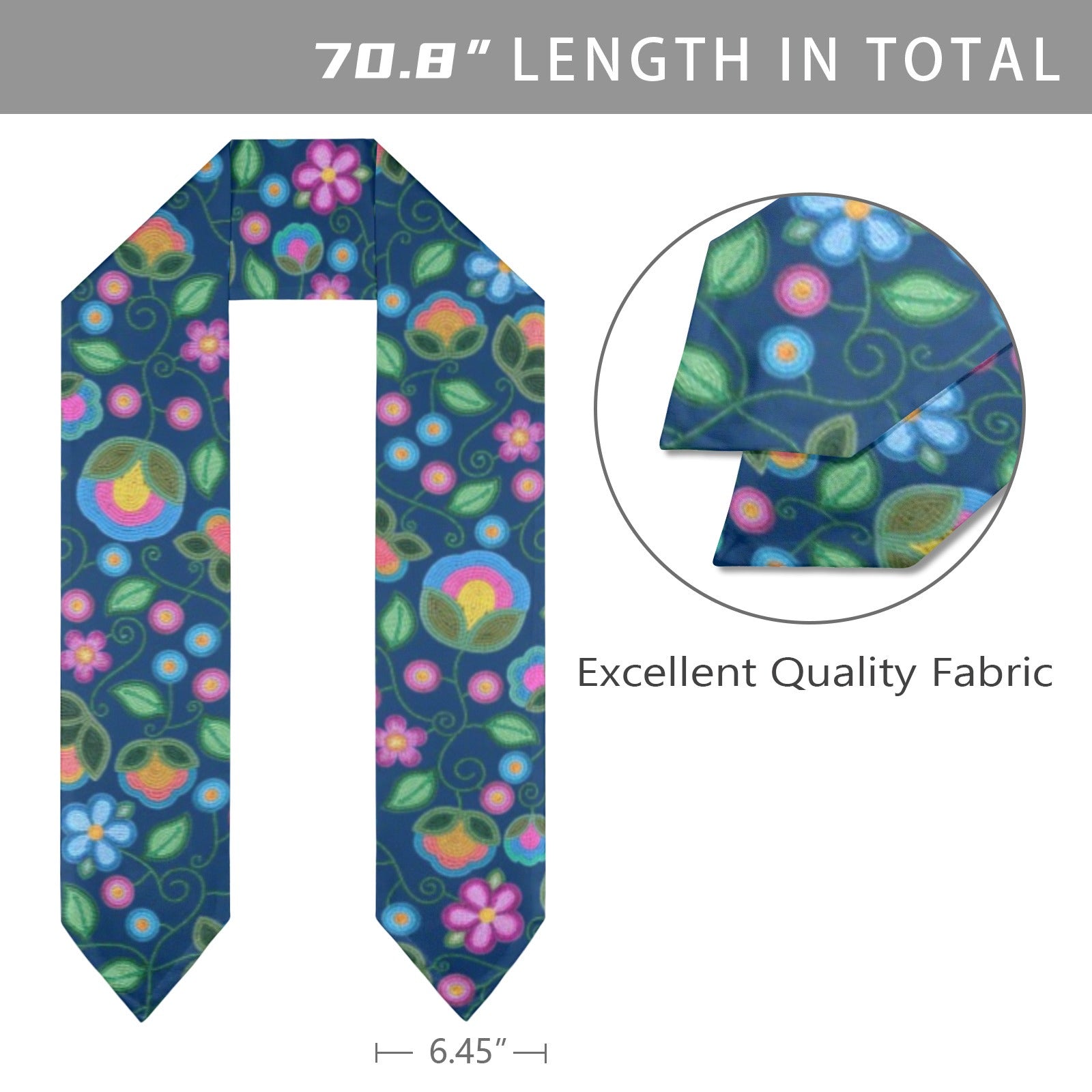 Turquoise Sunbeam Blue Graduation Stole