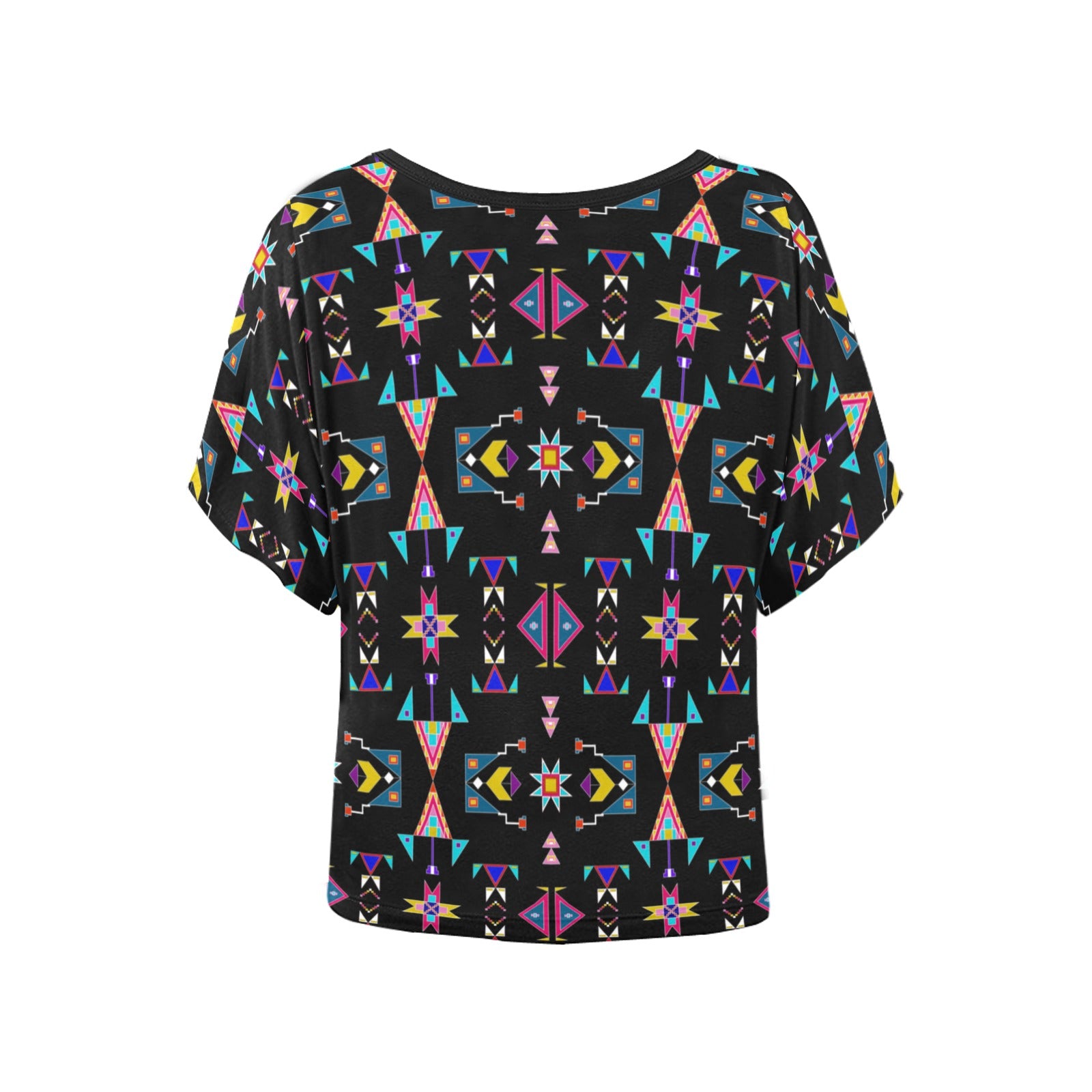 Enemy Territory Black Women's Batwing-Sleeved Blouse T shirt