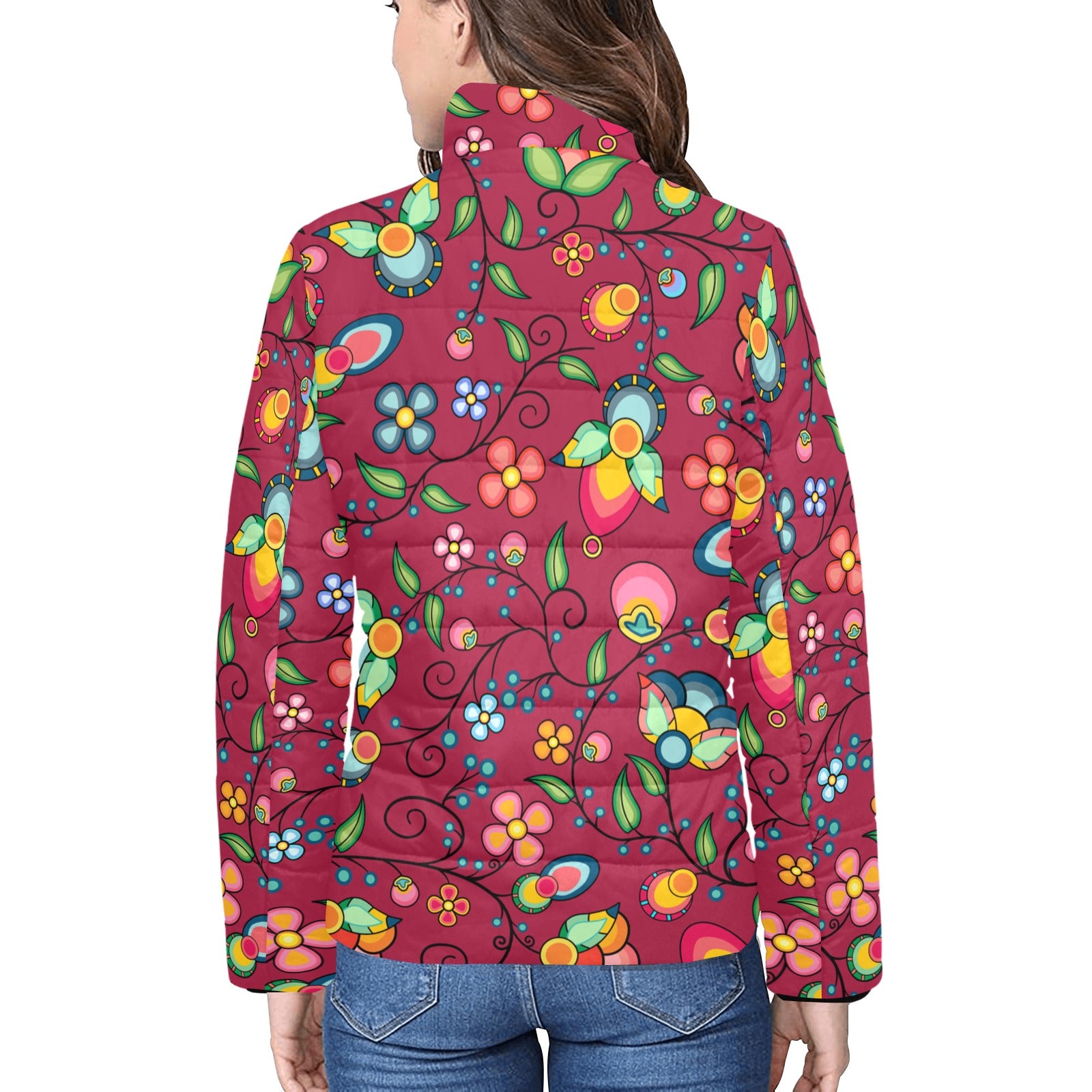 Floral Bounty Magenta Women's Padded Jacket