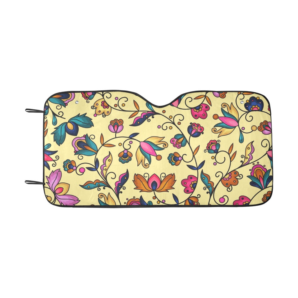 Copper Prairie Petals Yellow Car Sun Shade 55"x30"
