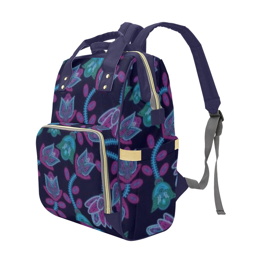 Beaded Blue Nouveau Multi-Function Diaper Backpack/Diaper Bag