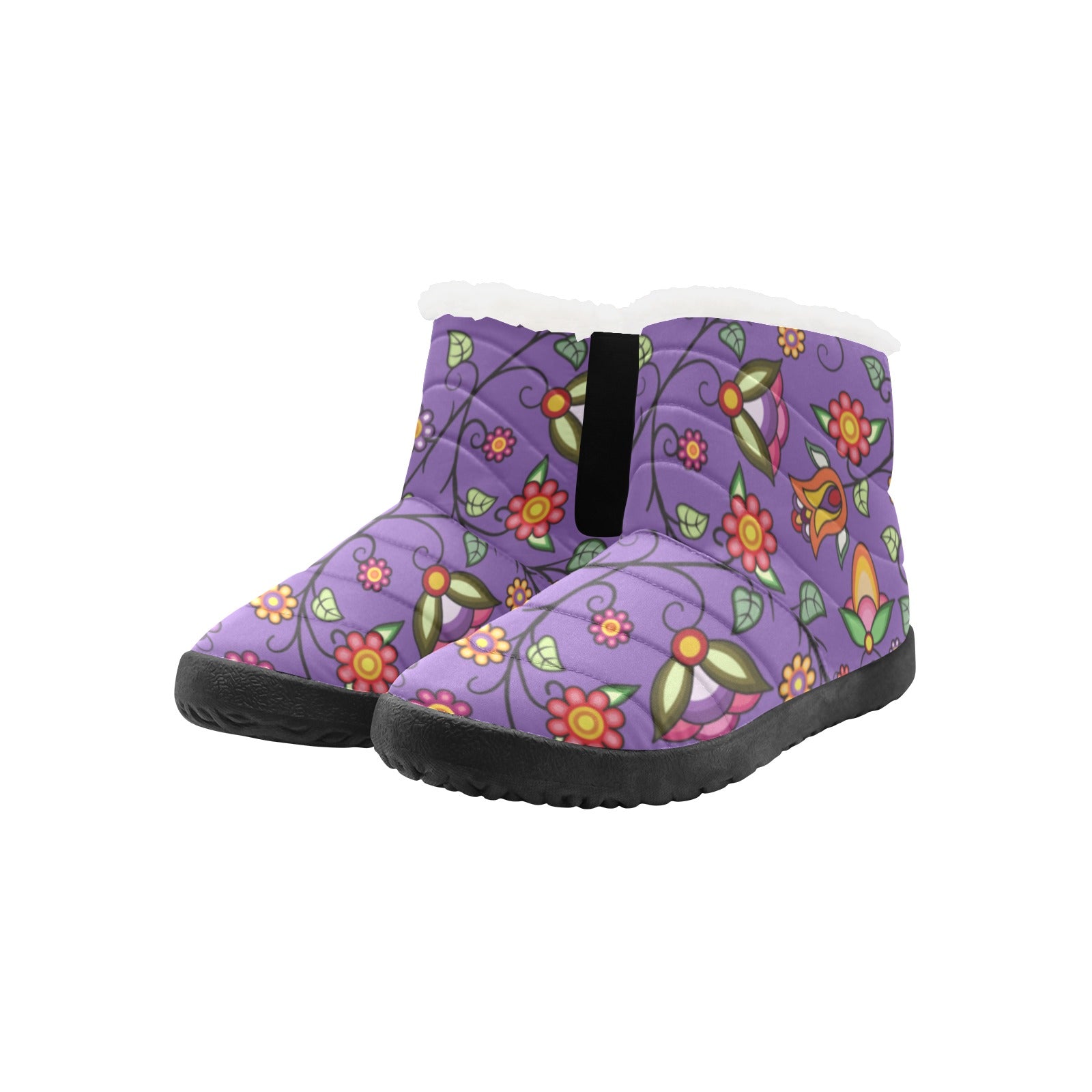 Heartbeat Petals Purple Women's Padded Winter Boot