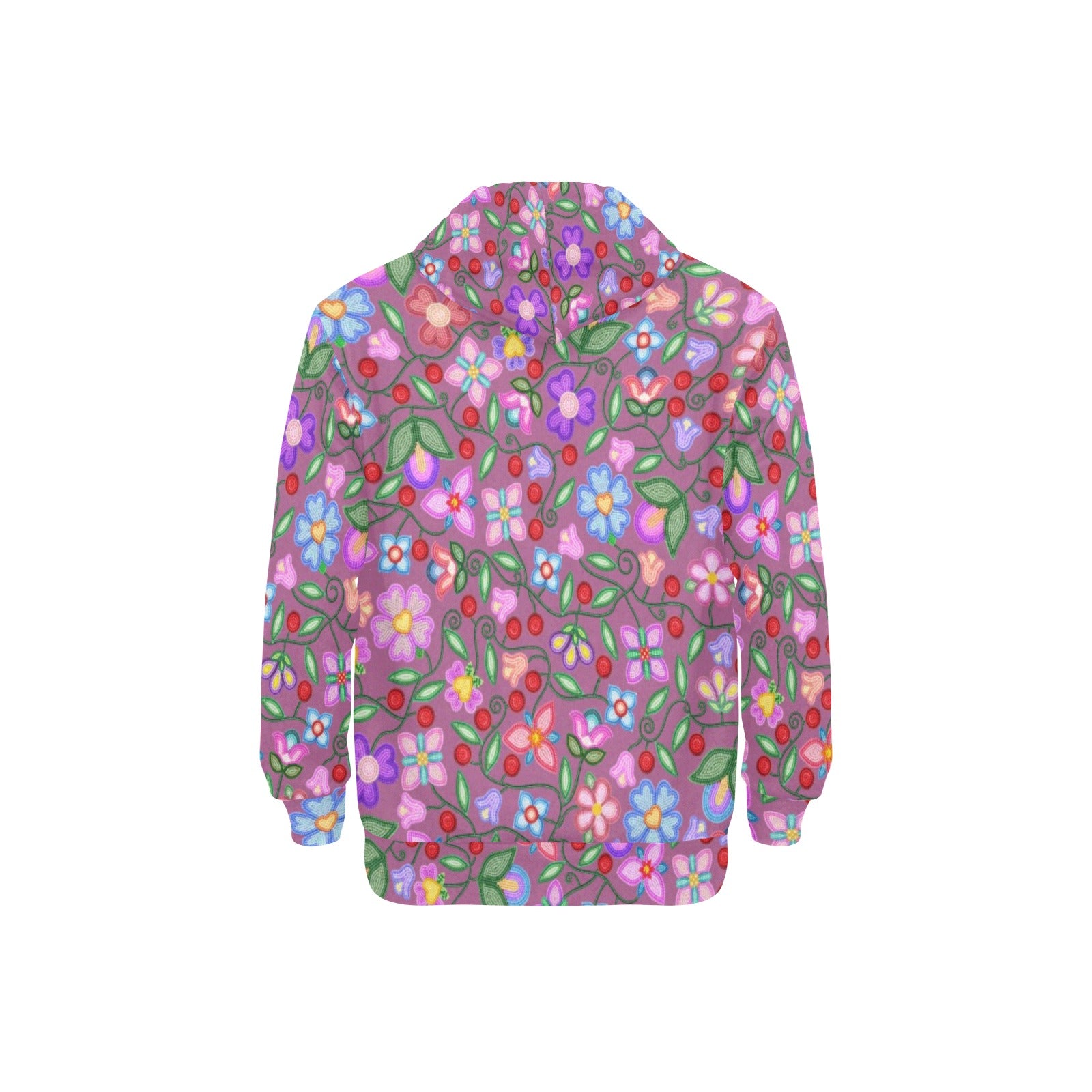 Petal Harmony Dusty Rose Men's Long Sleeve Fleece Hoodie